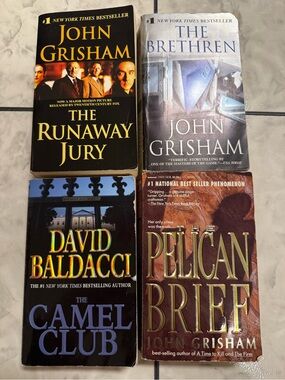 John Grisham Paperback Book Set of 4 & David Baldacci Pelican Brief Runaway Jury